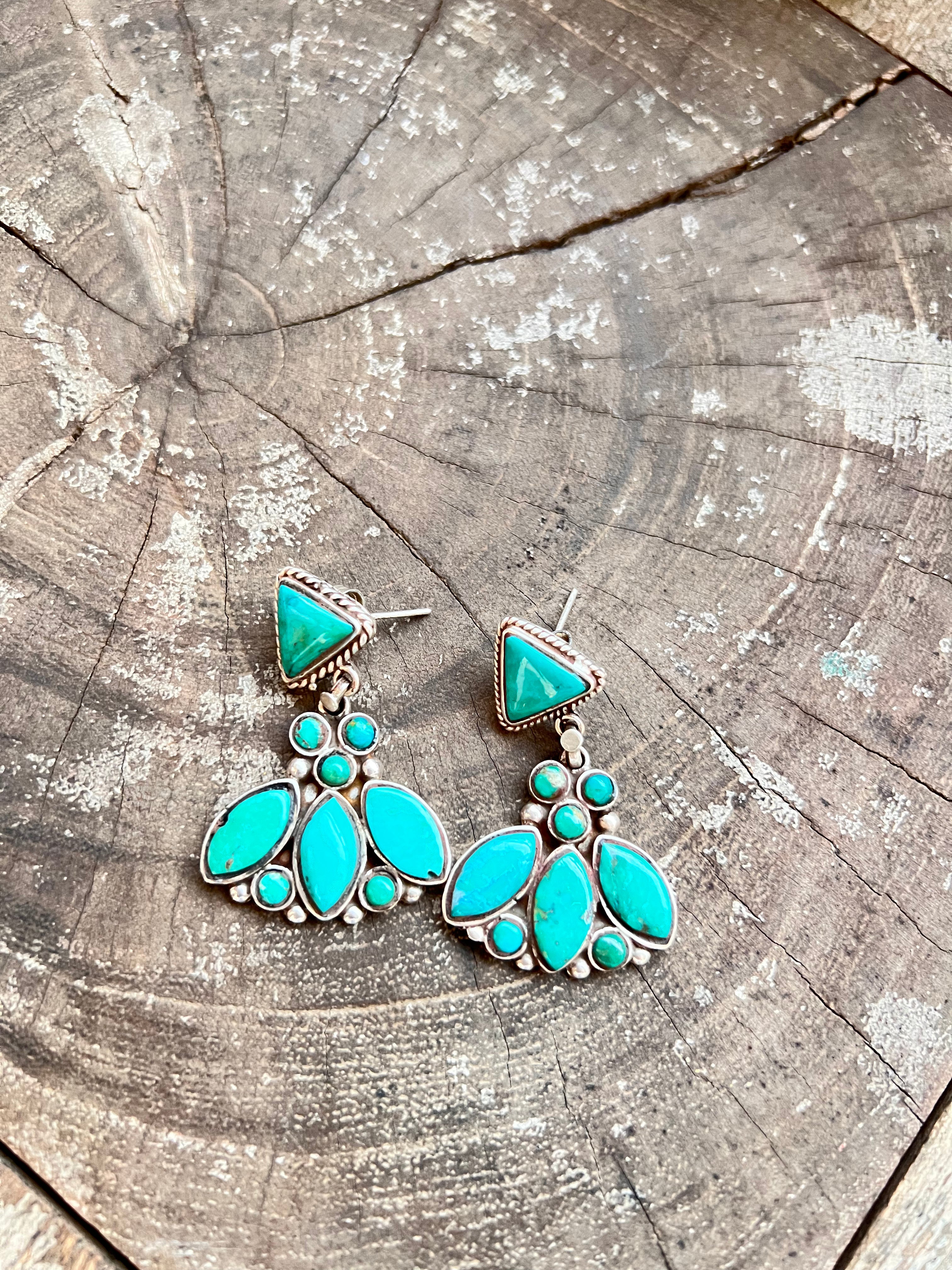 Turquoise on sale triangle earrings