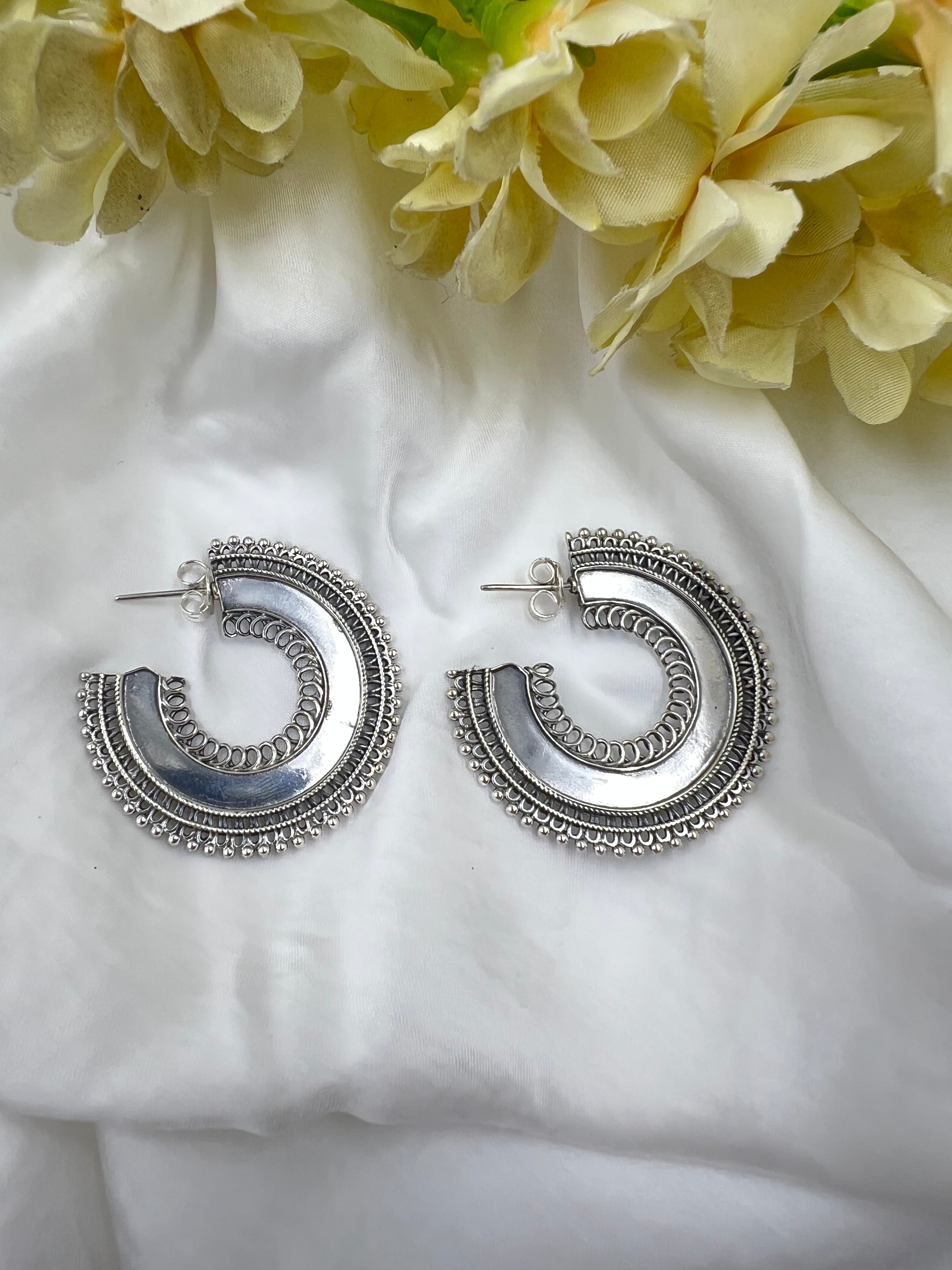 Silver Moonbeam Hoops