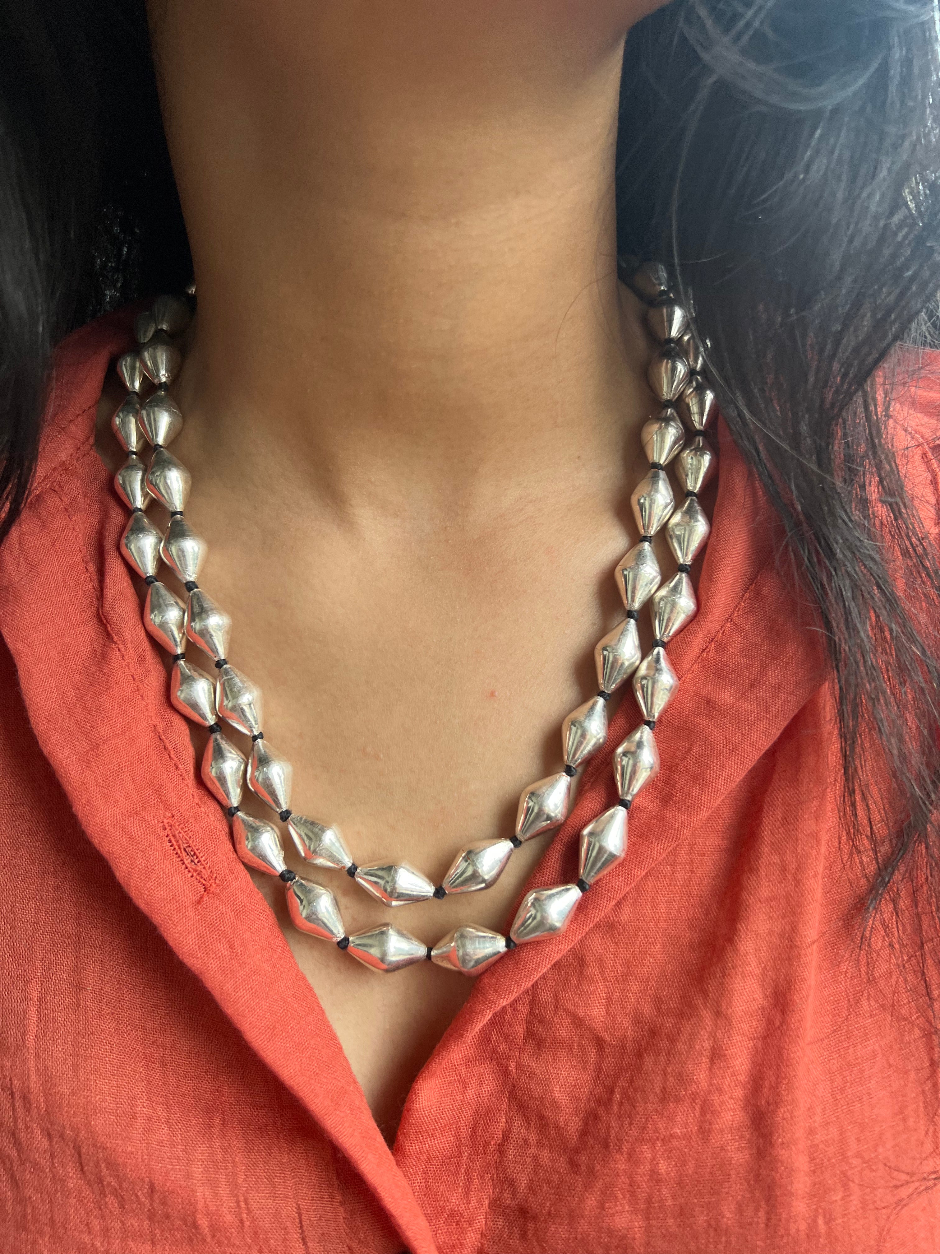 Rhythms Necklace with Two Layer Dholki Beads