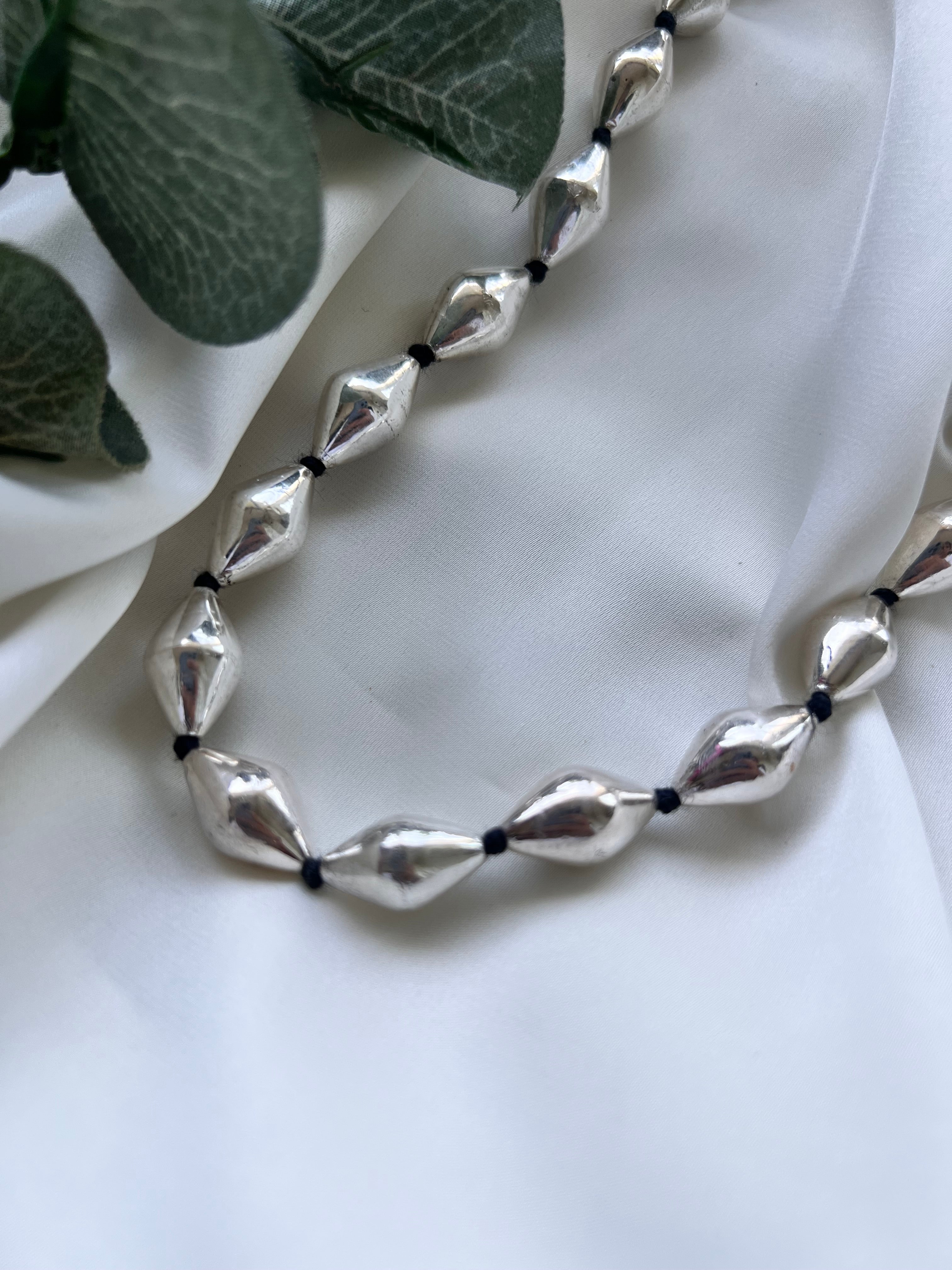 Ethnic Dholki Beads on Whispering Lace Necklace