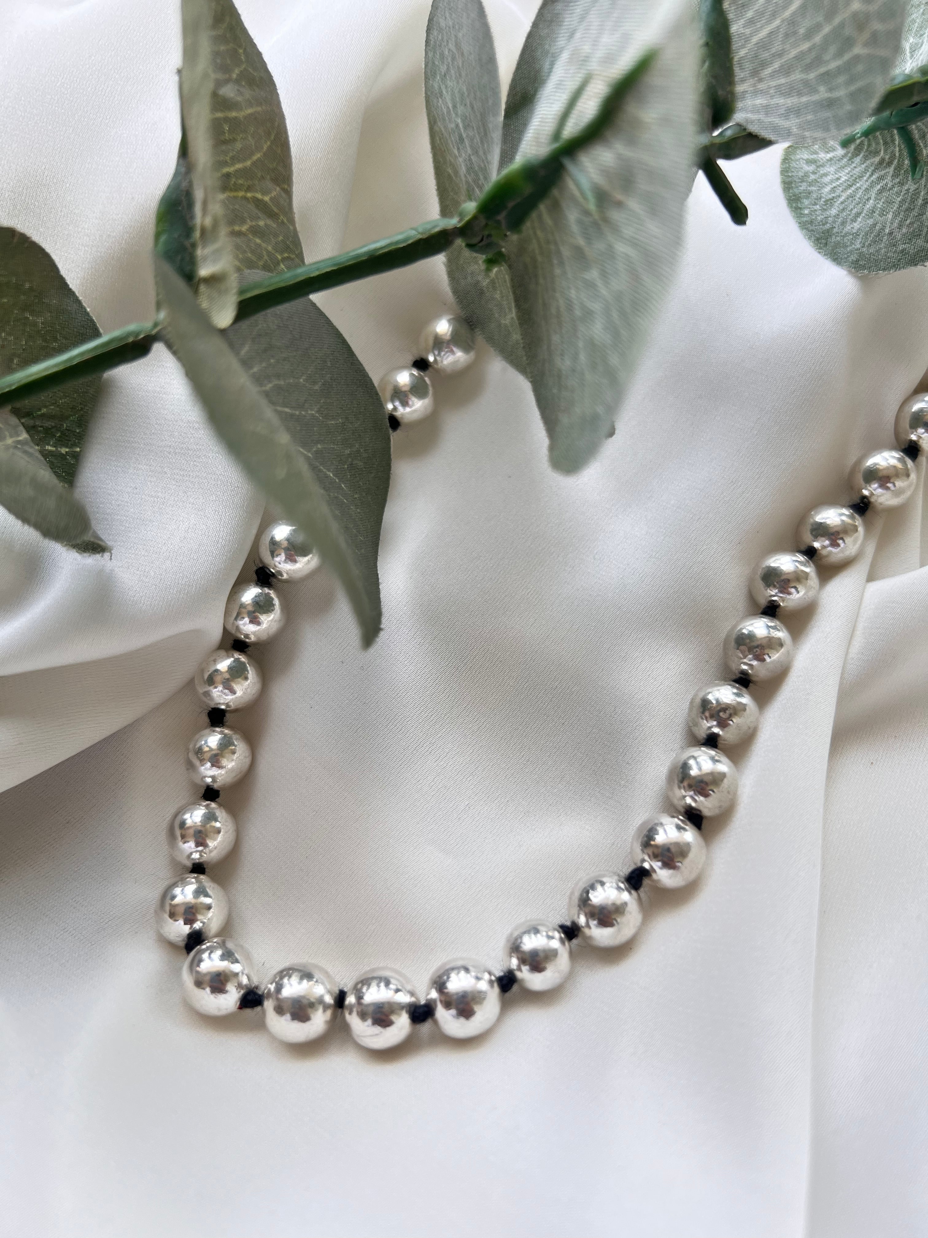 Round Dholki Beads on Radiant Sphere Necklace