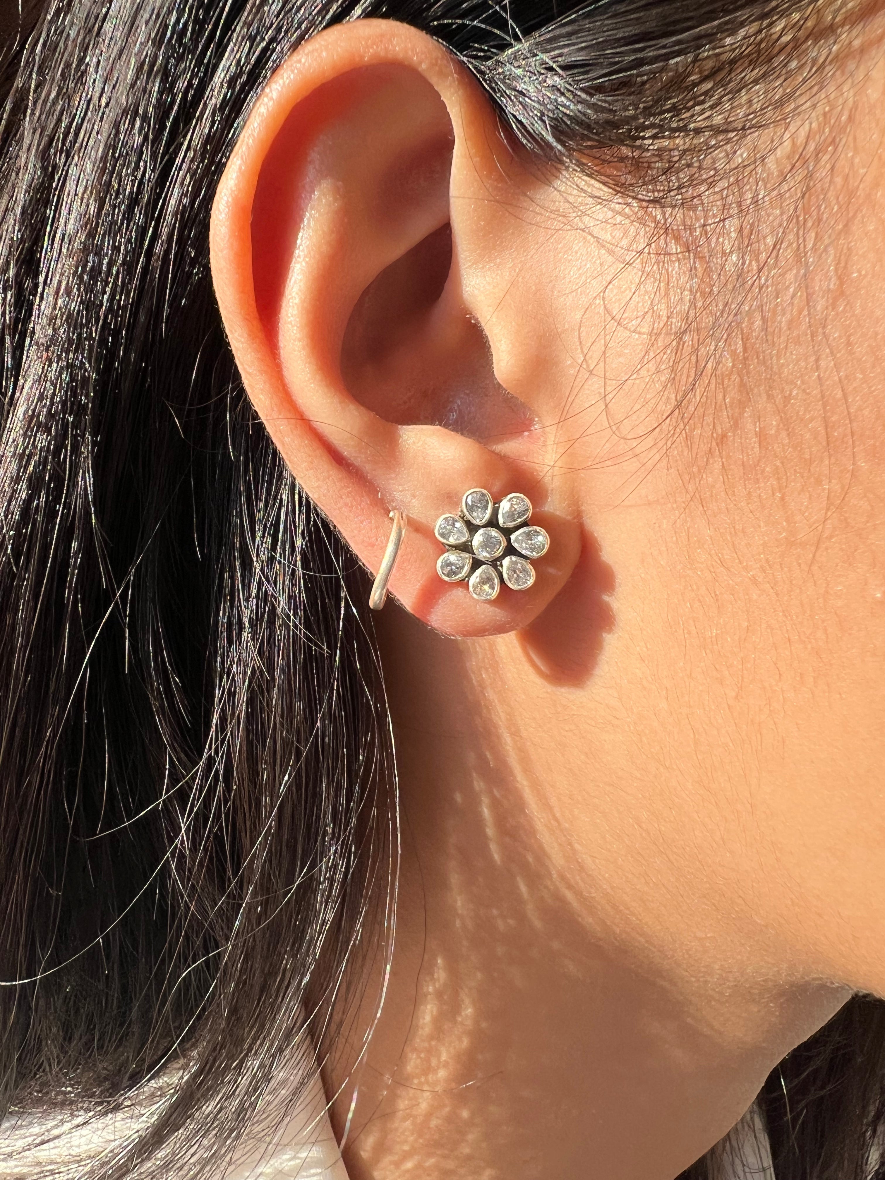 Floral White Blossom Earring