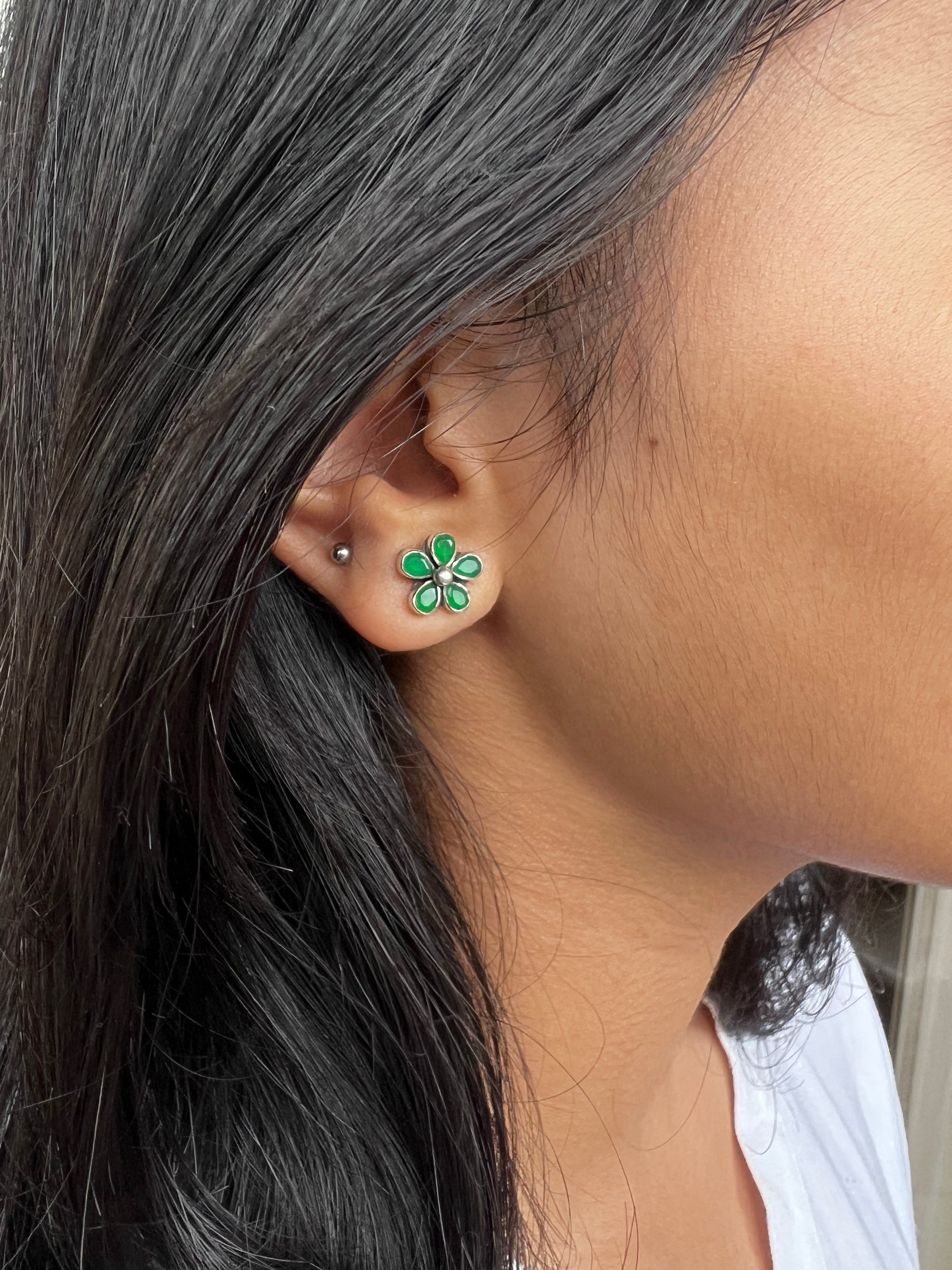 Green Blossom Earring