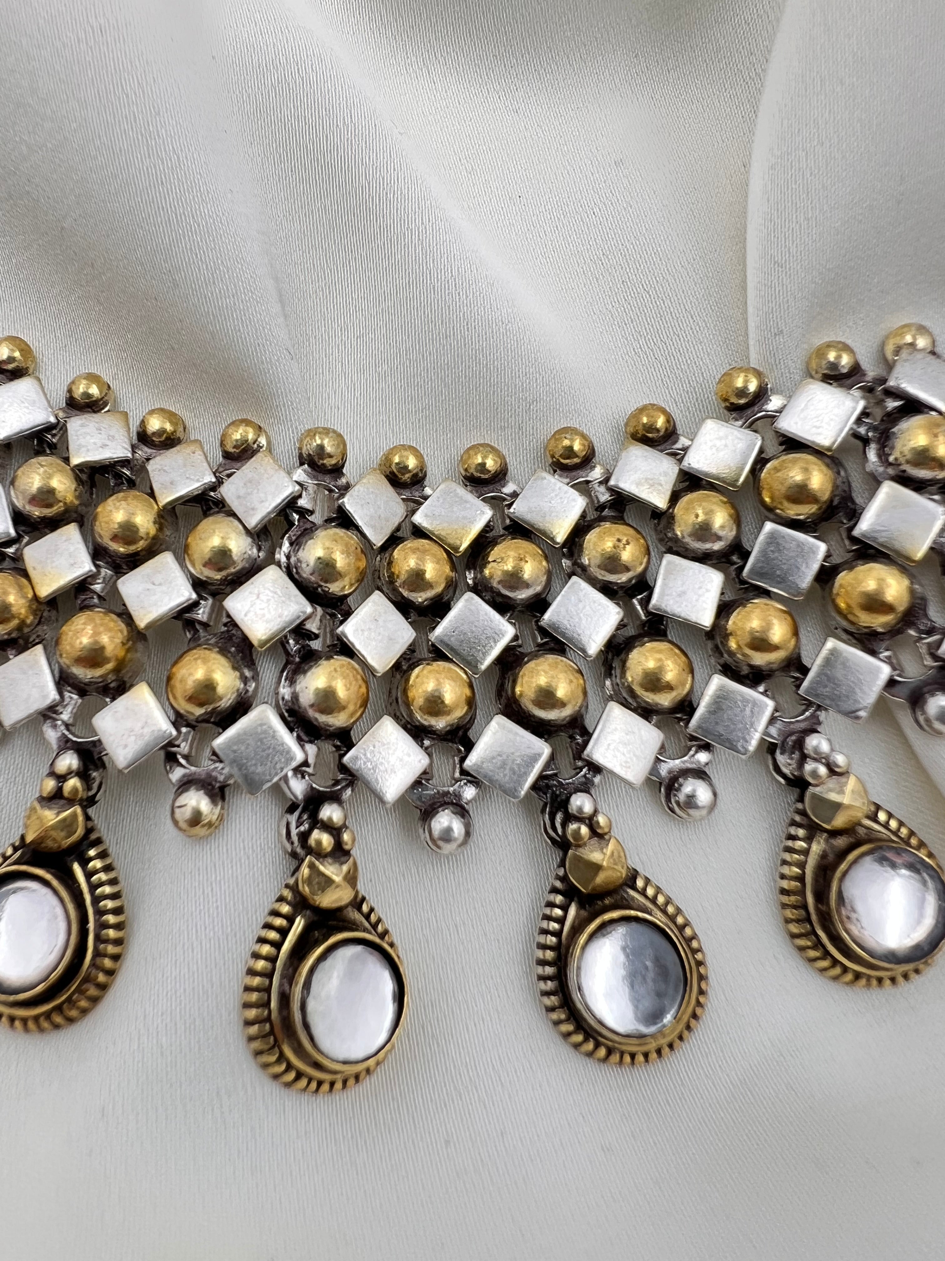 Golden Serenade Necklace with Polki Gemstones