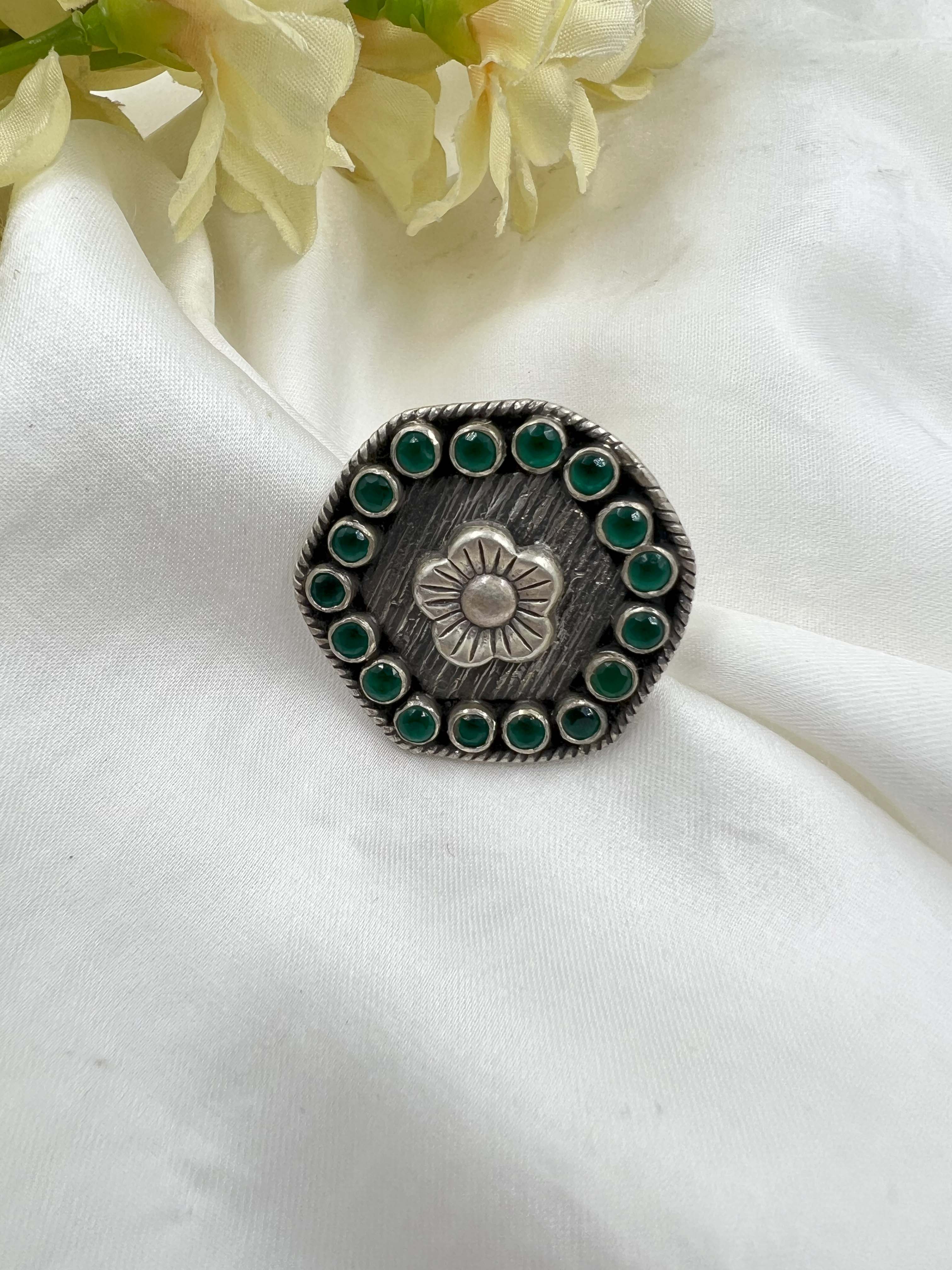 Vintage Bloom Square Ring