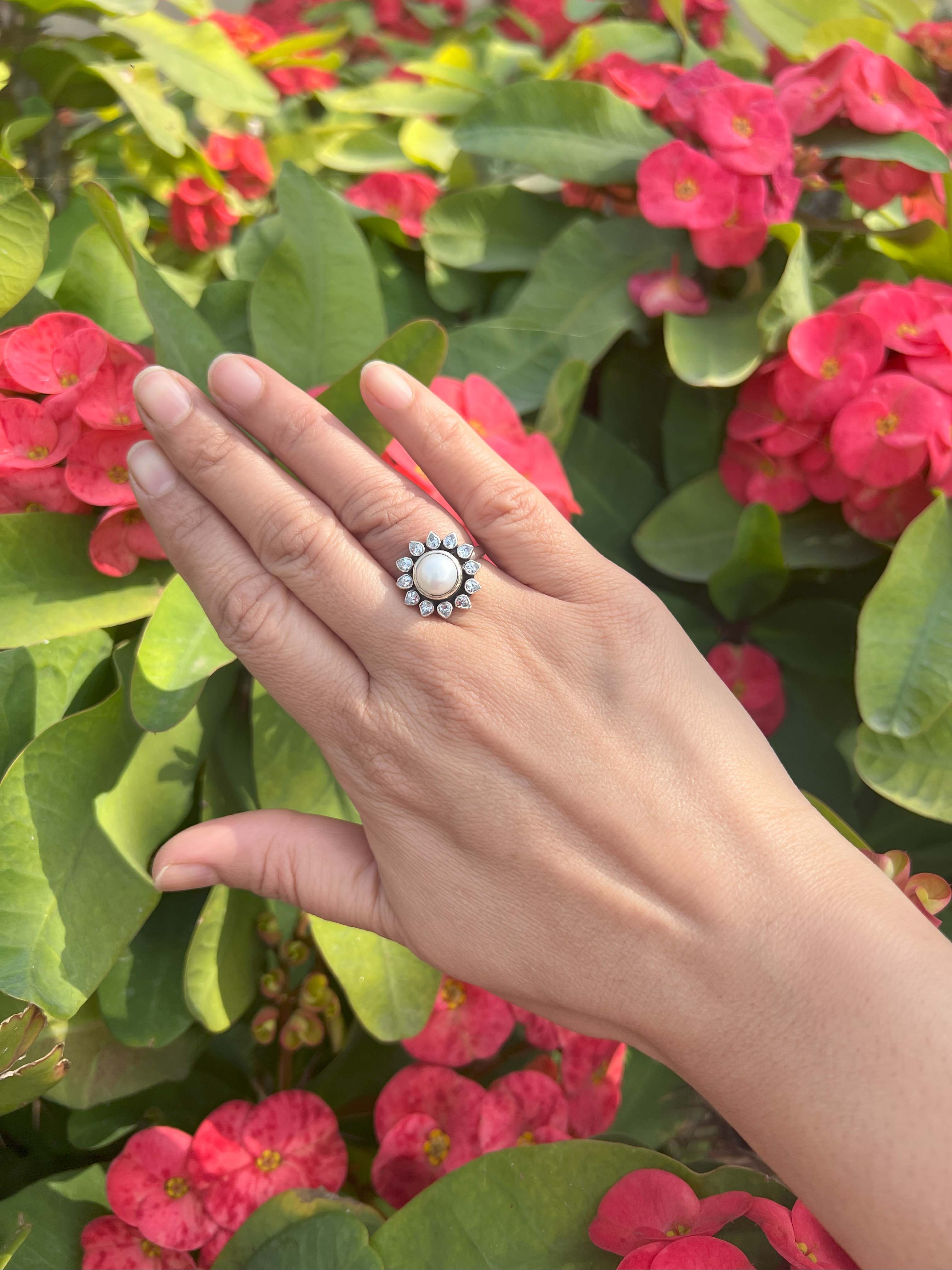 Pearlesque Petal Whisper Ring