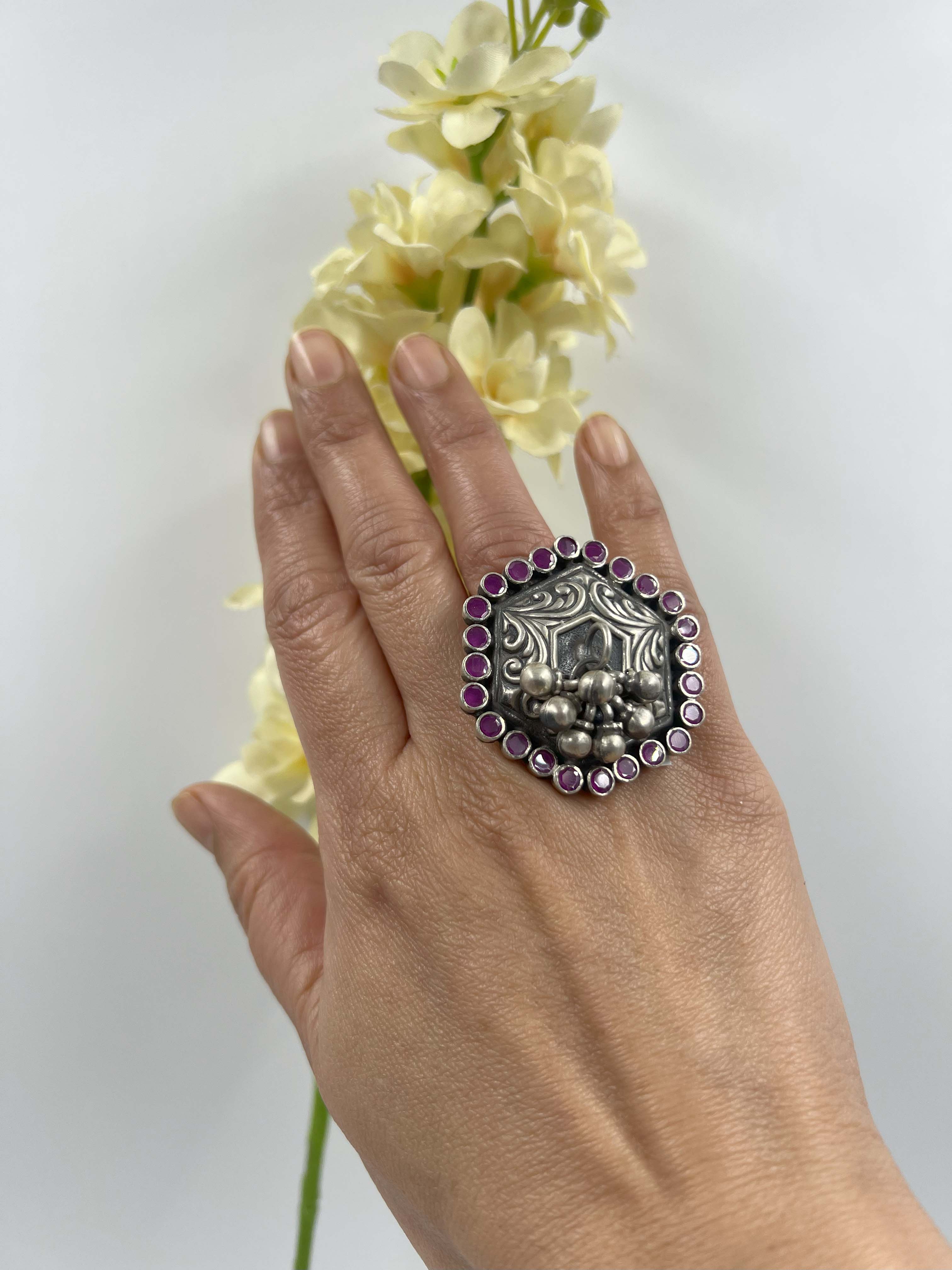 Pink Orbit Grandeur Ring